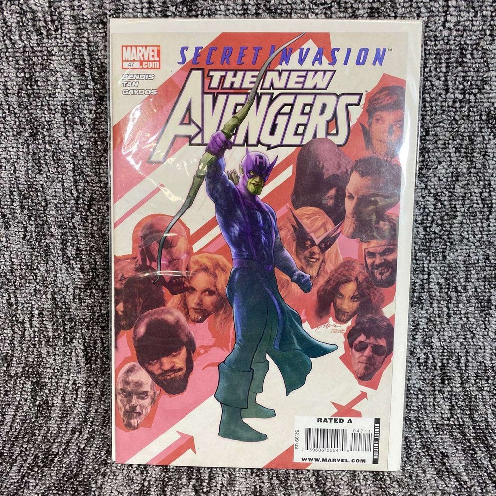 Marvel New Avengers 47 Comic Book Secret Invasion‎ Tie In Multi Color Bendis Tan